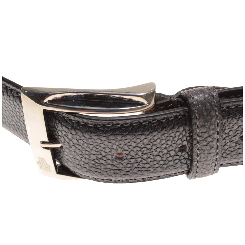 Di Bianco NWT Cut to Size Dress Belt In Solid Gray Pebbled Leather One Size